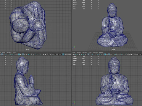 BUDDHA CON LA SFERA Modello 3D