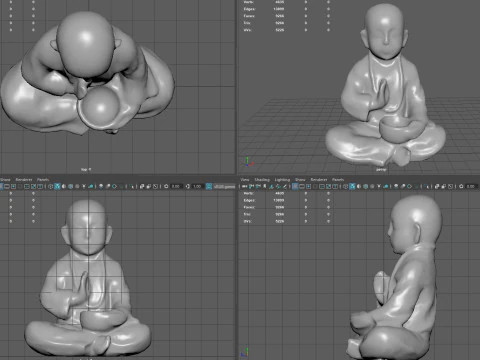 CHILD BUDDHA STATUE 3D Model