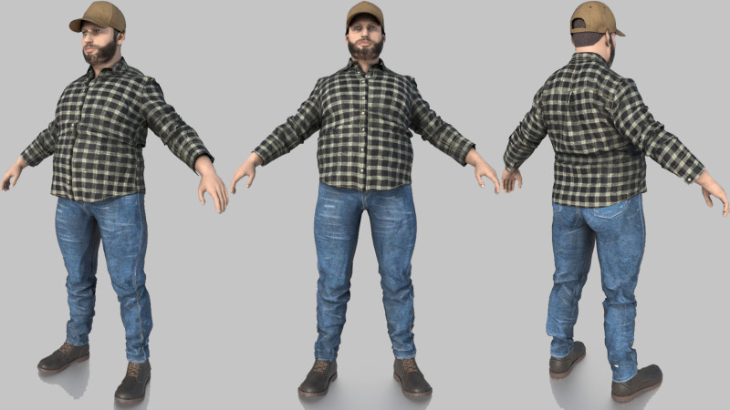 TRUCK DRIVER 3D Модель .c4d .max .obj .3ds .fbx .stl .blend 