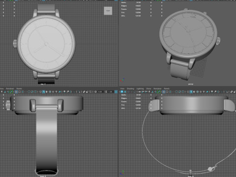 Elegant Womens Watch 3D Модель