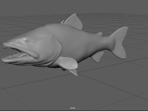 Piranha Fish Model Low-poly 3D Model