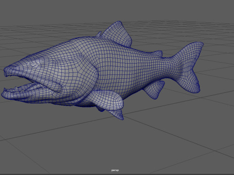Modello di pesce Piranha Low-poly Modello 3D