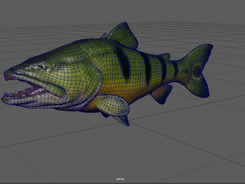 Modello di pesce Piranha Low-poly Modello 3D