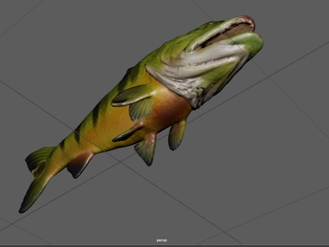 Modello di pesce Piranha Low-poly Modello 3D