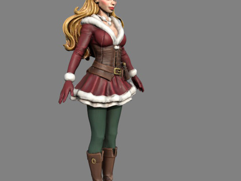 Elf in Festive Attire 3D Model