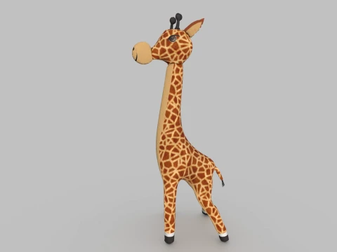 Stylized Giraffe Character 3D Model