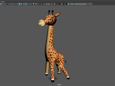 Stylized Giraffe Character 3D Model