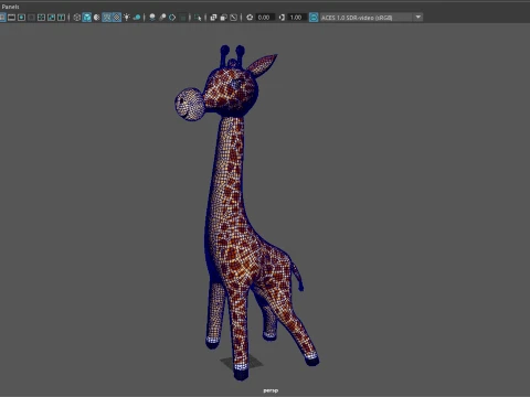 Stylized Giraffe Character 3D Model