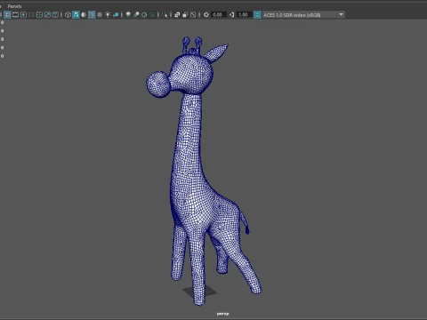 Stylized Giraffe Character 3D Model