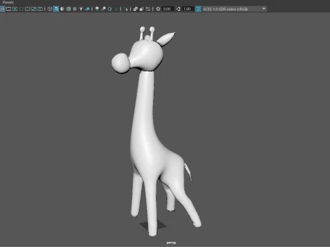 Stylized Giraffe Character 3D Model