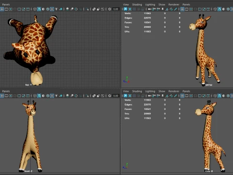 Stylized Giraffe Character 3D Model