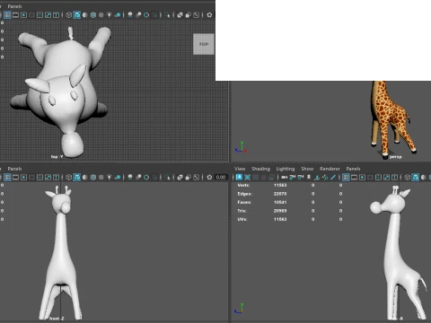 Stylized Giraffe Character 3D Model