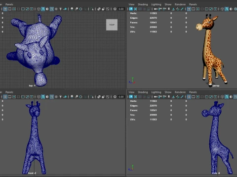 Stylized Giraffe Character 3D Model