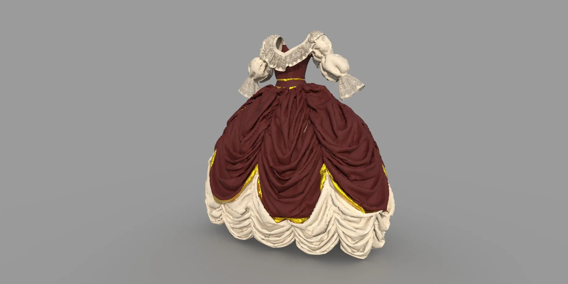 VICTORIAN DRESS 3D Model .c4d .max .obj .3ds .fbx .stl .blend 