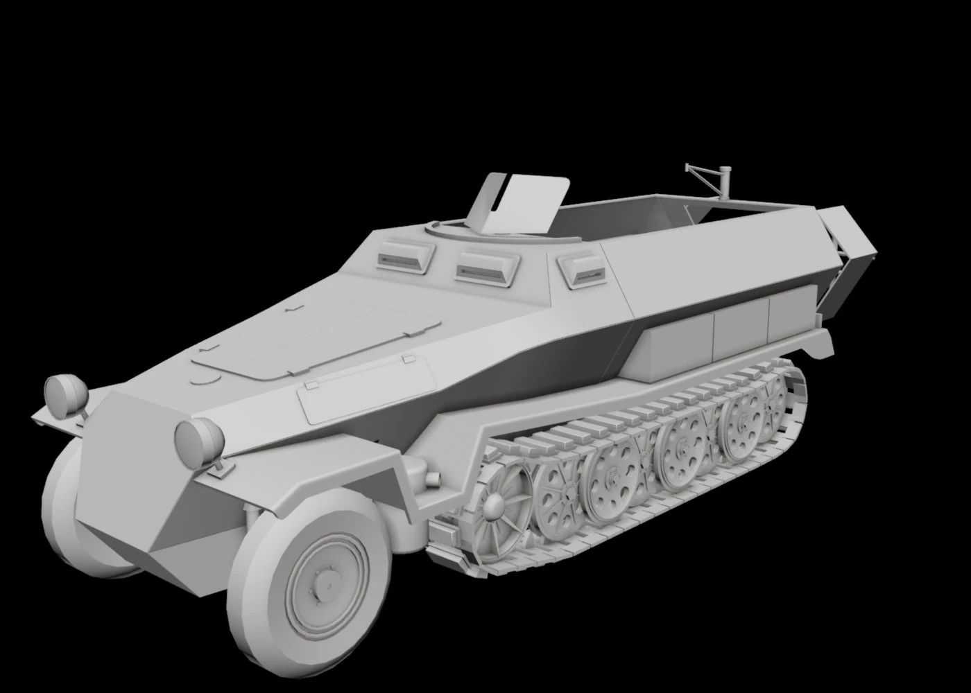 sdkfz 251-1 3D Model .c4d .max .obj .3ds .fbx .stl .blend