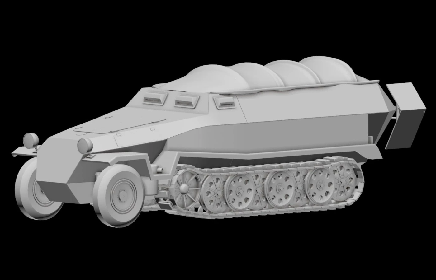 Сдкфз251-8 3D Модель .c4d .max .obj .3ds .fbx .stl .blend 