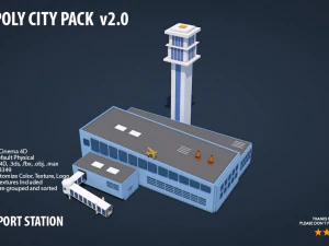 pacchetto citt&agrave; low poly 2 Modello 3D