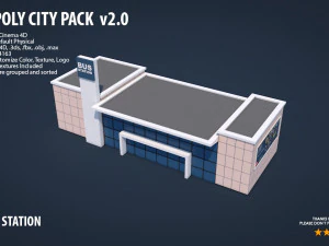 pacchetto citt&agrave; low poly 2 Modello 3D