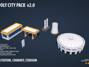 low poly city pack 2 Modèle 3D