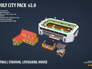low poly city pack 2 Modèle 3D