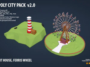 pacchetto citt&agrave; low poly 2 Modello 3D