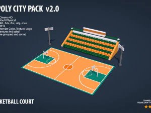 pacchetto citt&agrave; low poly 2 Modello 3D