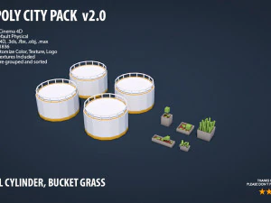 pacchetto citt&agrave; low poly 2 Modello 3D