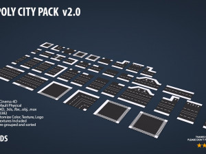 low poly city pack 2 Modèle 3D