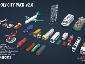low poly city pack 2 Modèle 3D