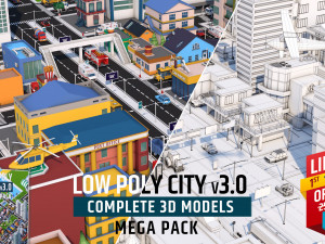 low poly city mega pack 3 3D Model