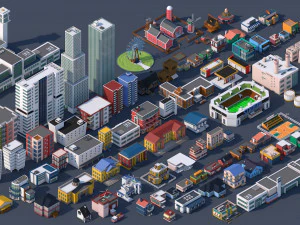 low poly city mega pack 3 3D Model