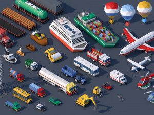 low poly city mega pack 3 3D Model