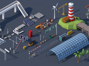 low poly city mega pack 3 3D Model