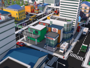 low poly city mega pack 3 3D Model