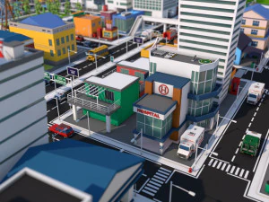 low poly city mega pack 3 3D Model