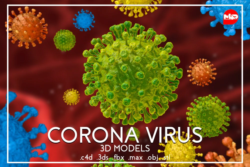 corona virus 3D Model .c4d .max .obj .3ds .fbx .stl .blend 