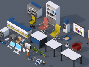 100 low poly furniture pack 3D Model
