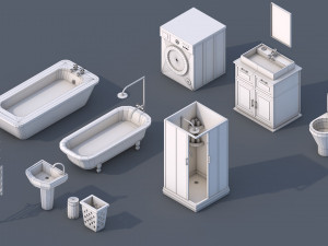 100 low poly furniture pack 3D Model