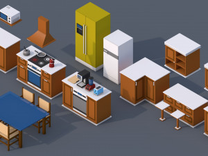 100 low poly furniture pack 3D Model