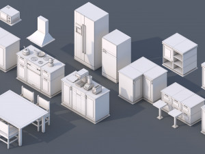 100 low poly furniture pack 3D Model