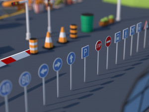 roads rooftop street elements 3 in 1 3D मॉडल