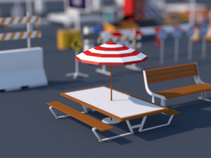 roads rooftop street elements 3 in 1 3D मॉडल