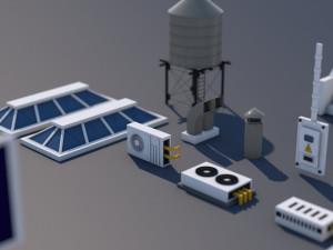 roads rooftop street elements 3 in 1 3D मॉडल