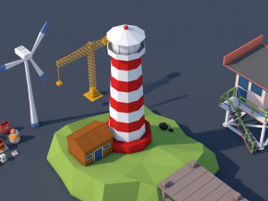 roads rooftop street elements 3 in 1 3D मॉडल