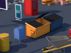 roads rooftop street elements 3 in 1 3D मॉडल