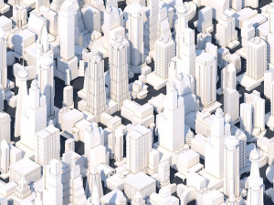 low poly city buildings 3D Model