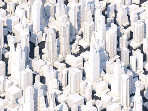 low poly city buildings 3D Model