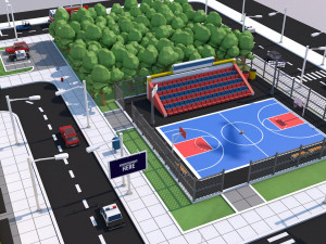 low poly city town pack 3Dモデル