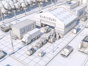 low poly city town pack 3D Model