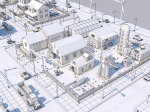 low poly city town pack 3Dモデル